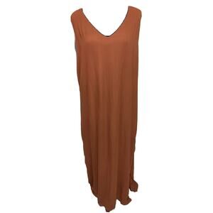 Anthropologie La Vi by Sam & Lavi Maxi Dress Womens Small Rust Color Sheer Tunic